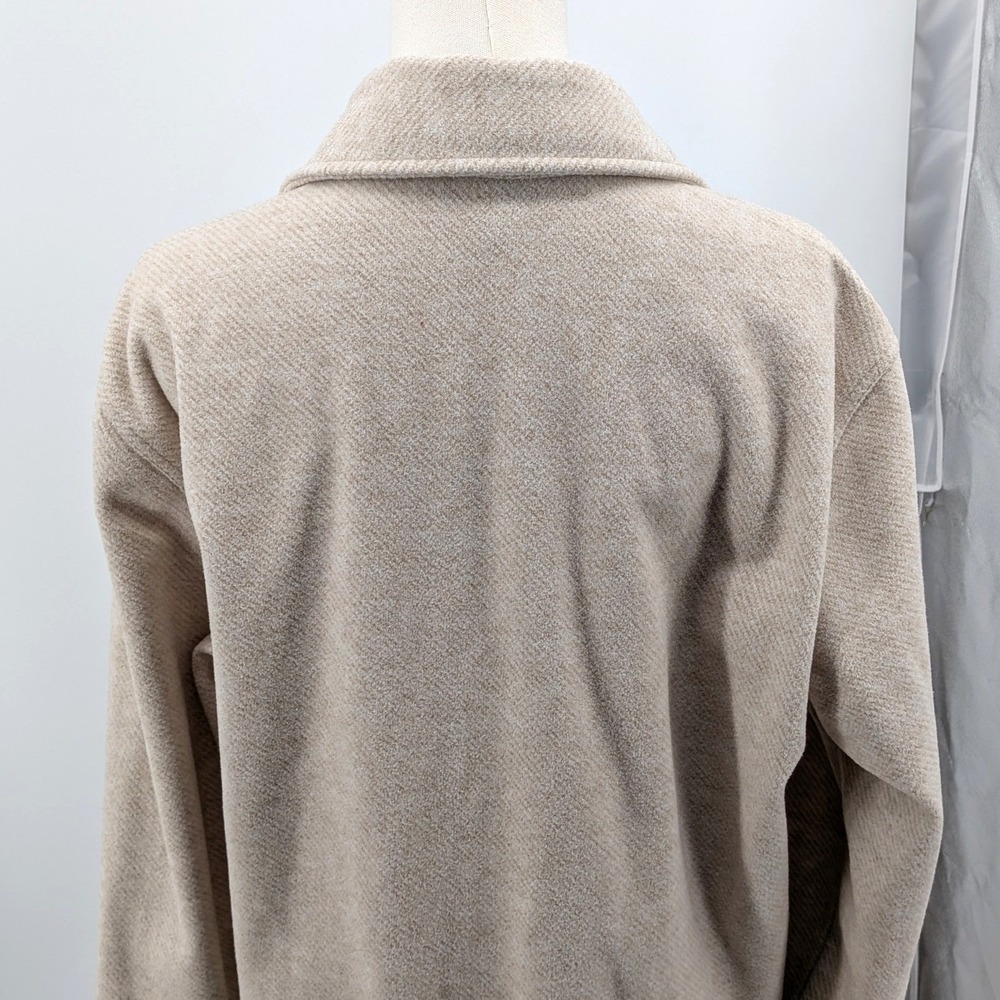 Express Shacket Button Front Oversized Shirt Jacket Beige Soft Knit Medium - Picture 7 of 8